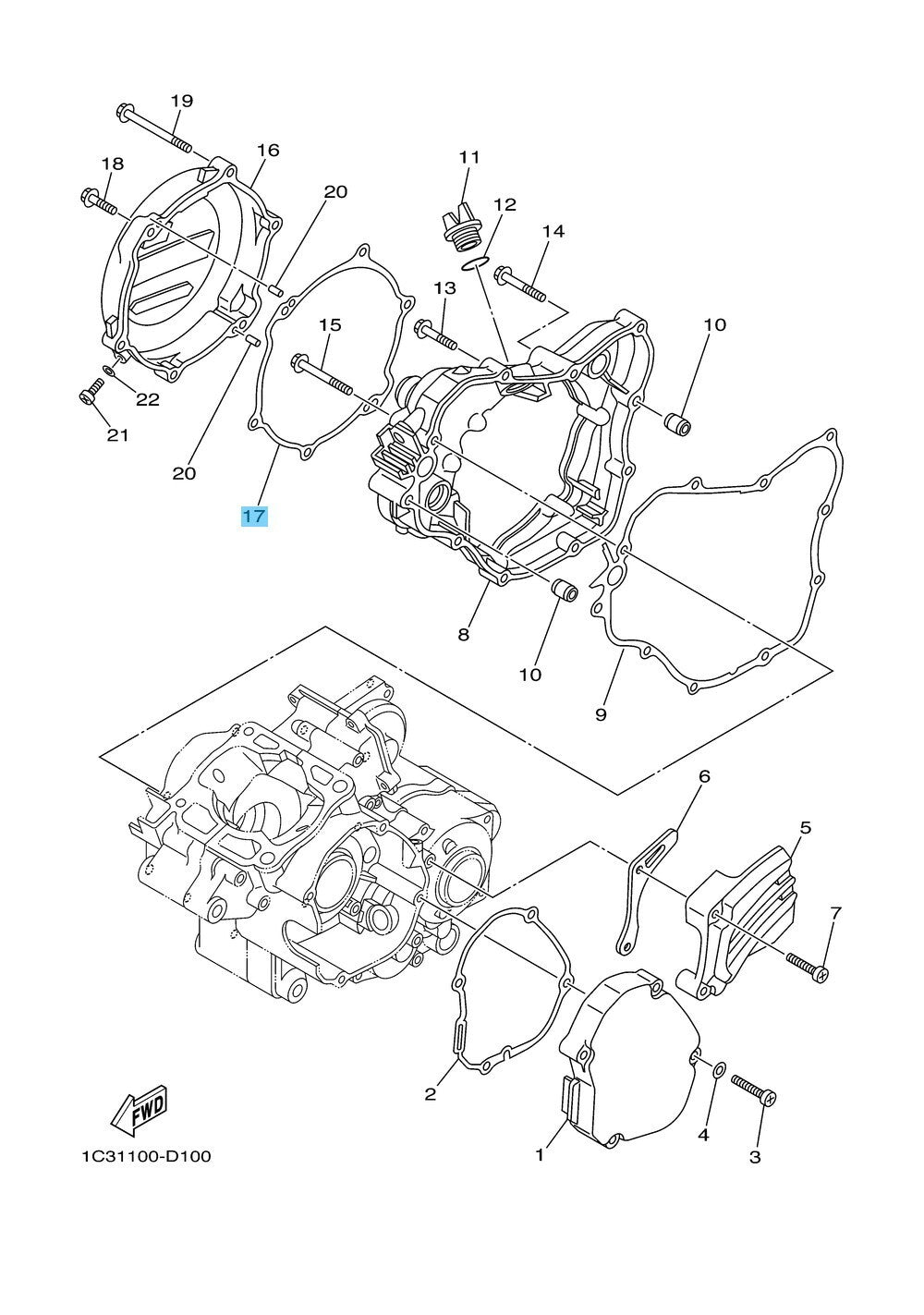 YAMAHA YZ125 2006-2021 Genuine Clutch Plate Kit 1C3-W001G-00-00 OEM
