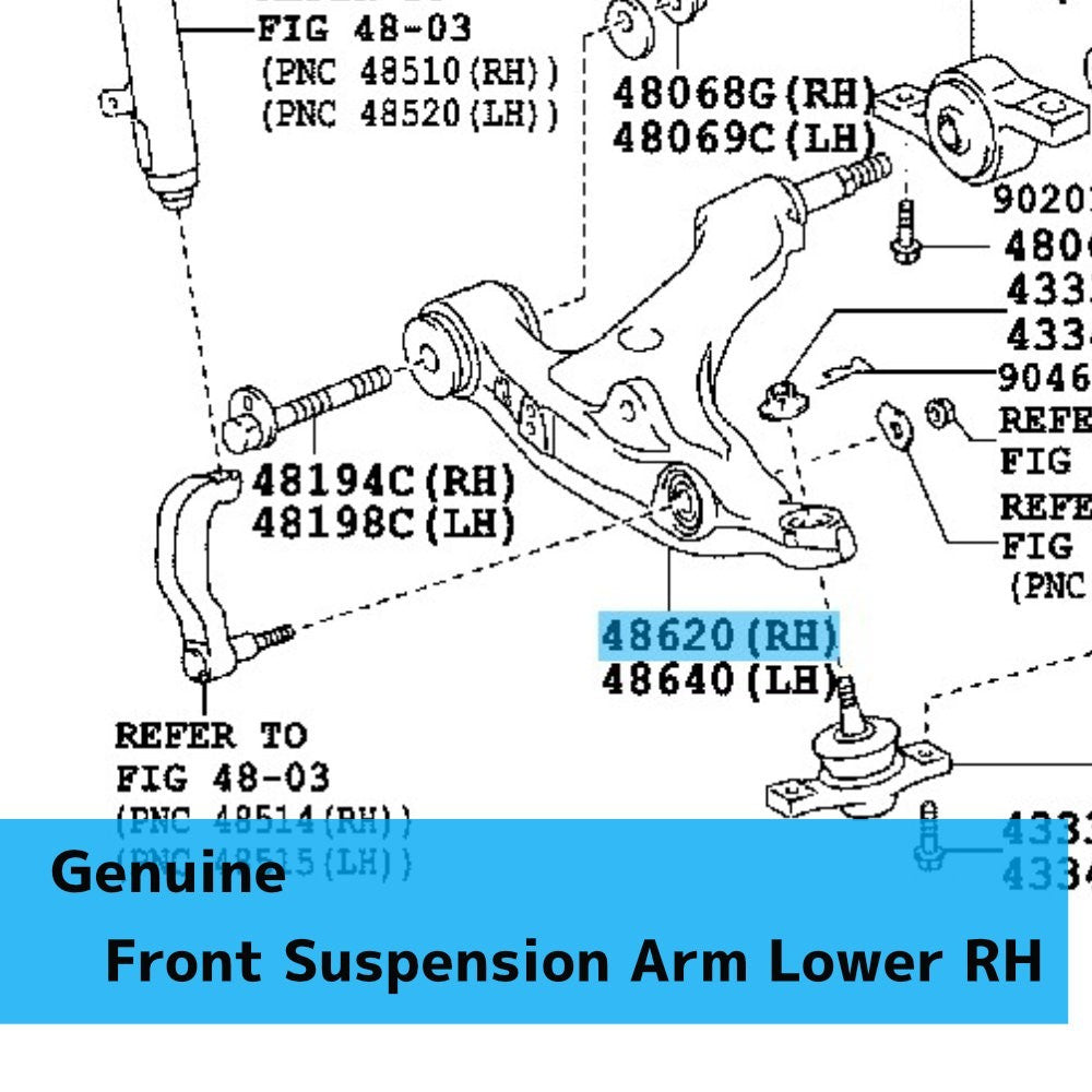 LEXUS GS350 GRL15/16 '13-20 Genuine Front Suspension Arm Lower RH For AWD OEM