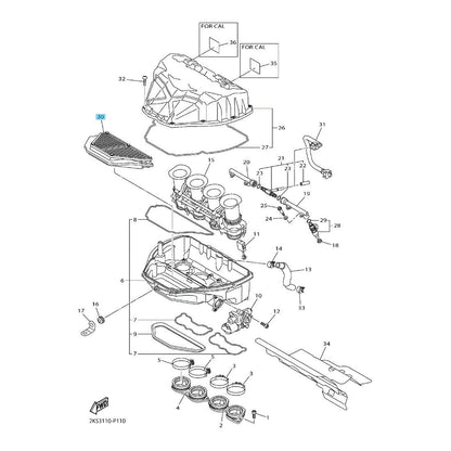 YAMAHA YZF-R1 2015-2019 Genuine Air Cleaner Element 2CR-14451-00-00 OEM