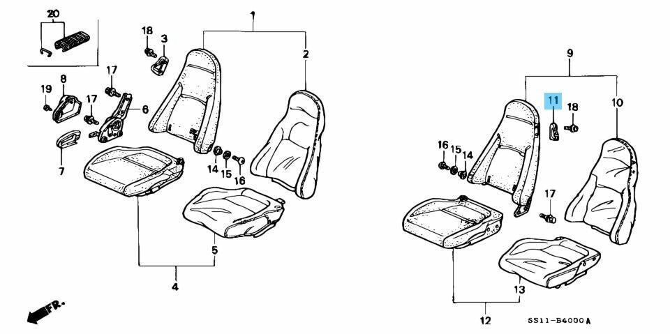 HONDA BEAT PP1 1991-1996 Genuine Seatbelt Guide Left Side 81527-SS1-000ZA OEM