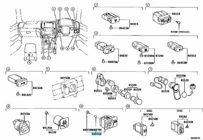 TOYOTA LEXUS LX470 UZJ100 98-07 Genuine Side Door Mirror Switch Assy 84870-60080