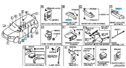 INFINITI QX56 Z62 '11-13 Genuine Smart Keyless Room Antenna Assy 285E5-C997A OEM