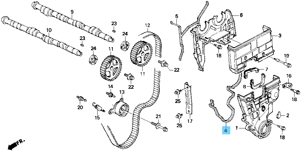 HONDA Genuine B-Series Lower Outer Timing Cover Inner Seal Gasket Rubber Seal