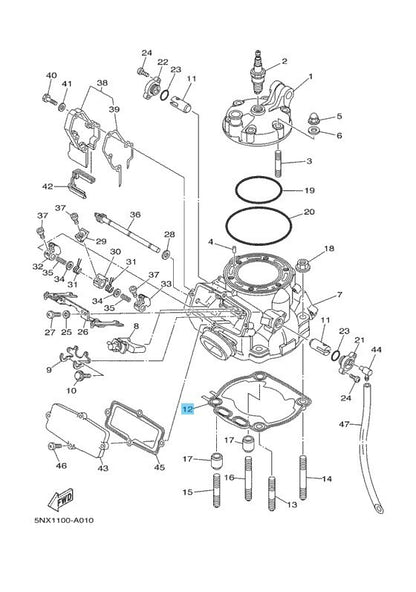 YAMAHA YZ250X 2016-2023 Genuine Cylinder Gasket 5UP-11351-00-00 OEM