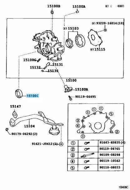 TOYOTA LEXUS Genuine Oil Pump Crankshaft Seal 90311-43006 9031143006 OEM Parts