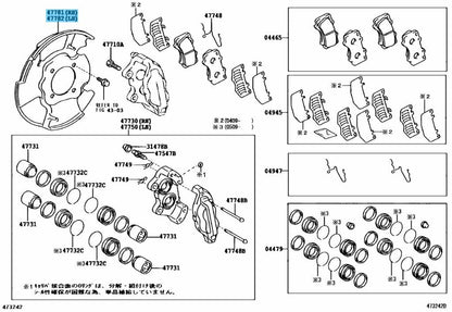 TOYOTA 4RUNNER GX470 03-09 Genuine  Cover Disc Brake Dust Front RH & LH Set OEM