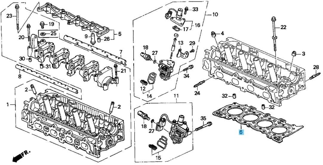 HONDA CIVIC DEL SOL EJ4 1996-1997 Genuine Cylinder Head Gasket 12251-P2J-004 OEM