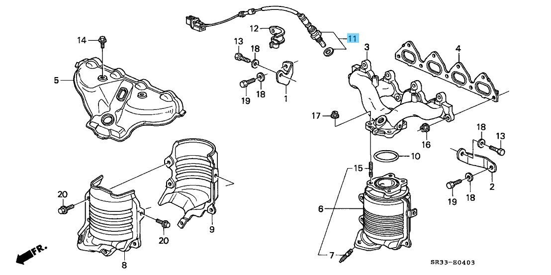 HONDA CIVIC EK 1993-2000 Genuine Front Oxygen Sensor 36531-P2E-A01 OEM