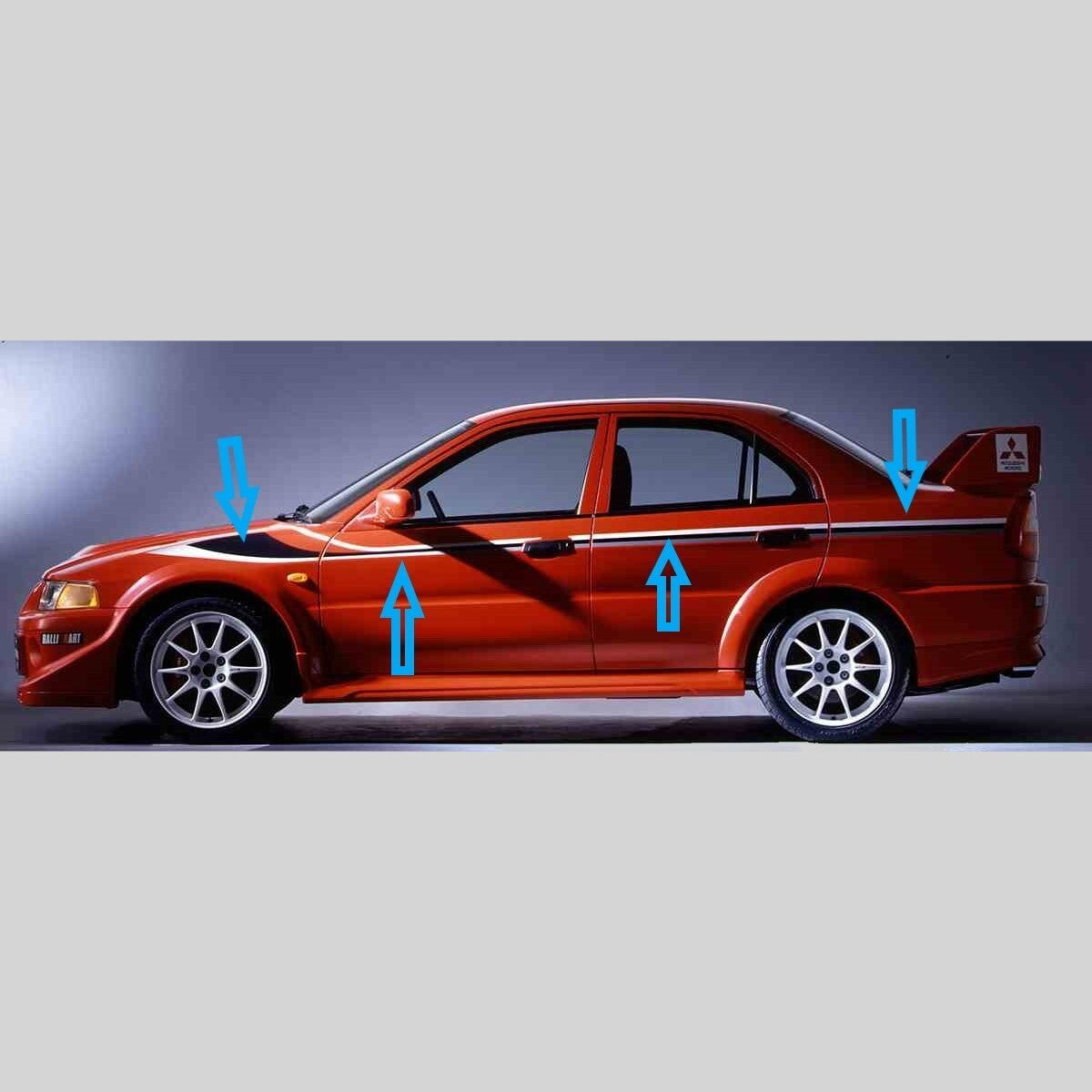 MITSUBISHI LANCER EVO 6 Tommi Makinen Genuine Side Decal Right MZ5492302 OEM