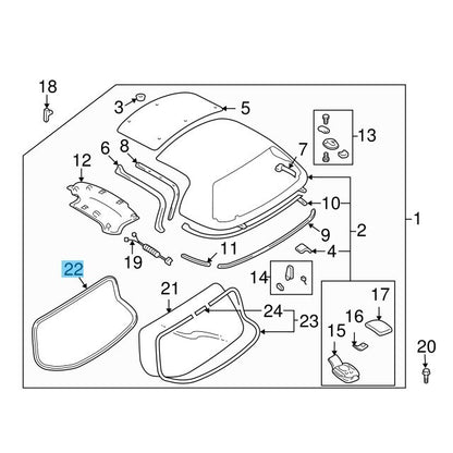 MAZDA MX-5 MIATA NA NB 90-08 Genuine Hard Top Glass Weatherstrip NA01-63-895A