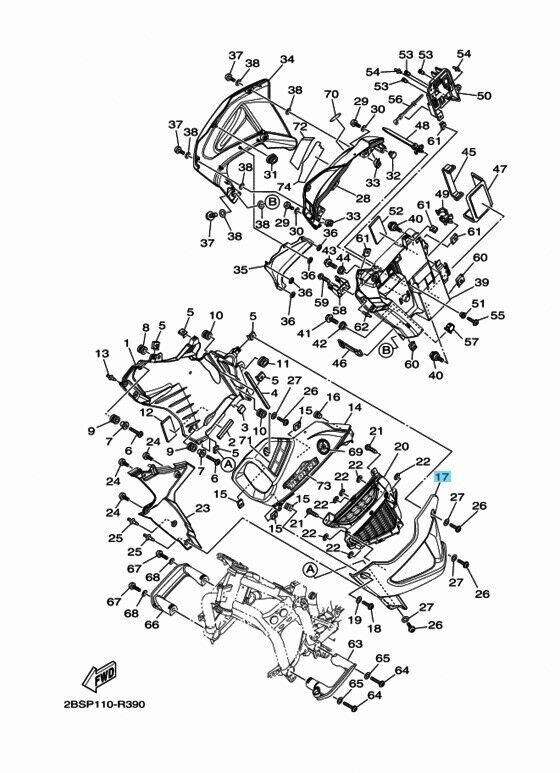 YAMAHA XT1200Z SUPER TENERE 2012-2017 Genuine Panel 1 LH 23P-2835U-00-P1 OEM