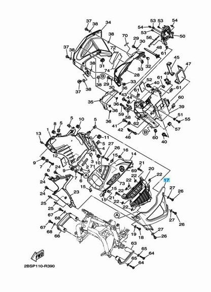 YAMAHA XT1200Z SUPER TENERE 2012-2017 Genuine Panel 1 LH 23P-2835U-00-P1 OEM