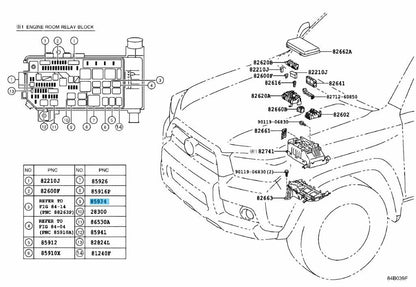 TOYOTA FJ CRUISER GSJ1# 07-14 Genuine Engine Compartment Relay 90987-02028 OEM