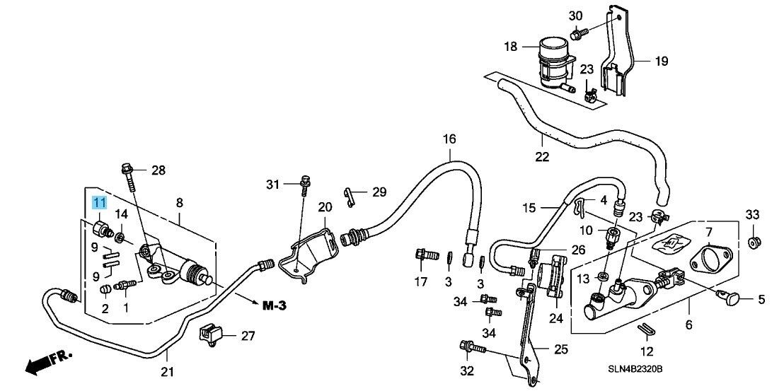 HONDA CR-V RD5 2002-2006 Genuine Clutch Master Cylinder Connector 46941-S5A-003