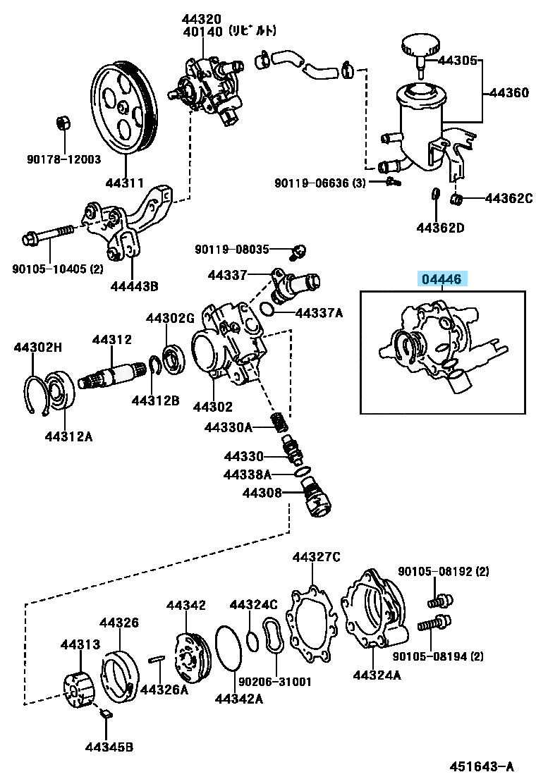 TOYOTA SUPRA JZA80 1993-1998 Genuine Power Steering Rebuild Kit 04446-30120 OEM