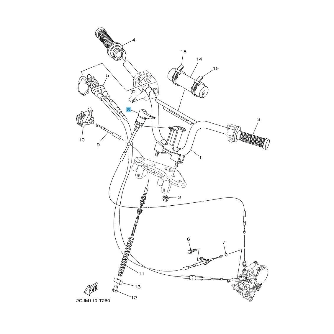 YAMAHA TT-R50E 2007-2009 2012-2024 Genuine Starter Cable 1P6-F6331-11 OEM