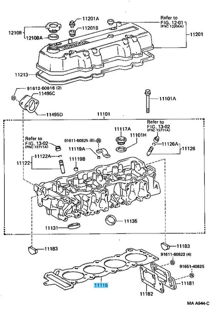 TOYOTA 4RUNNER RN110 VZN100 84-95 Genuine Cylinder Head Gasket 11115-35060 OEM