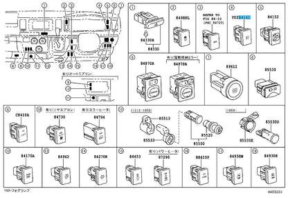 TOYOTA HIACE KDH201 TRH200 Genuine Front Fog Lamp Switch 84160-26021 OEM