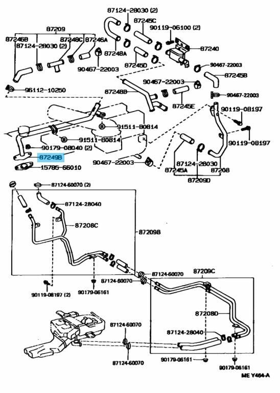 TOYOTA LAND CRUISER 95-97 LX450 96-98 Genuine Pipe Heater Water Outlet A OEM