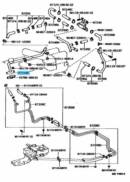 TOYOTA LAND CRUISER 95-97 LX450 96-98 Genuine Pipe Heater Water Outlet A OEM