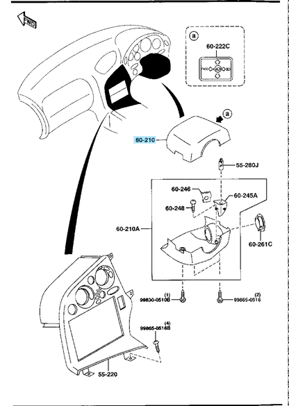 MAZDA RX-7 FD3S RHD Genuine Steering Column Cover Upper Trim F100-60-221C00 OEM