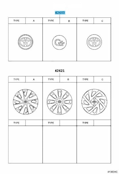 TOYOTA PRIUS 16-22 COROLLA 17-22 YARIS 14-18 Genuine Wheel Hub Ornament Cap OEM