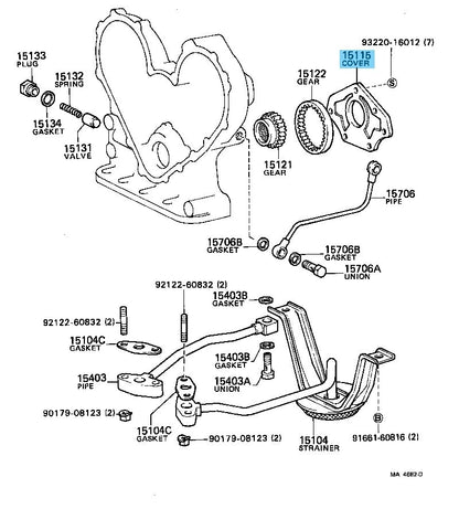 TOYOTA LAND CRUISER BJ70LV 1985-1987 Genuine Oil Pump Cover 15115-56030 OEM