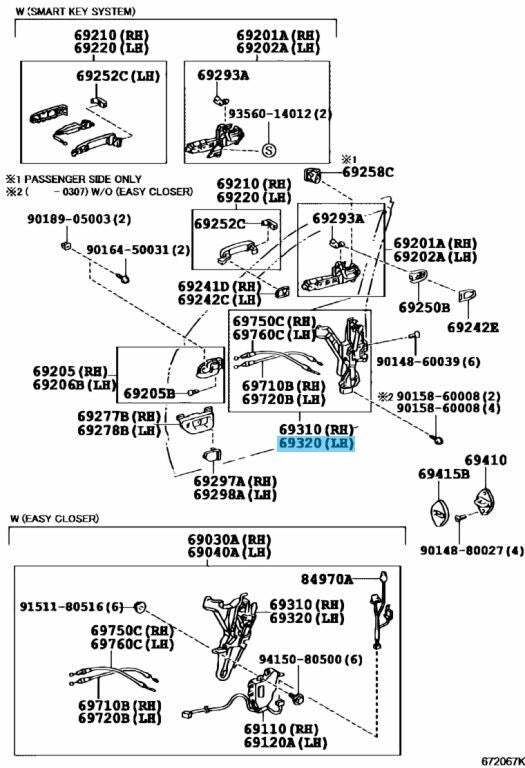 TOYOTA LEXUS LS430 UCF30 01-06 Genuine Front Door Lock Assy LH 69040-50181 OEM