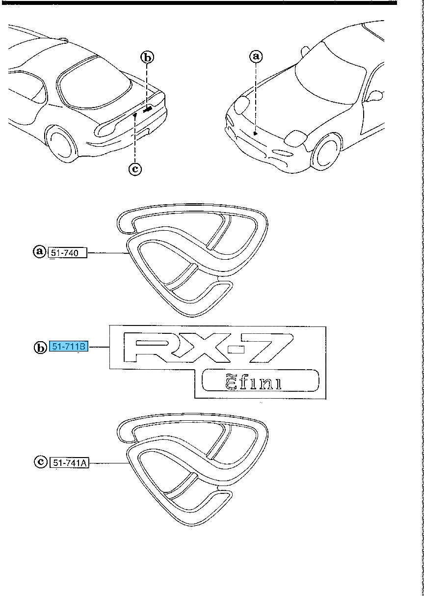 MAZDA RX-7 RX7 FD3S Genuine Efini Rear Emblem Badge RED F100-51-711B11 OEM