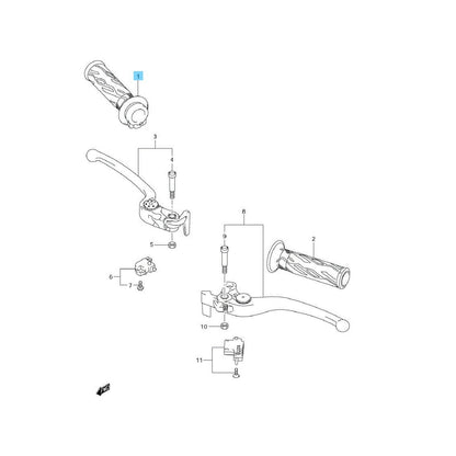 SUZUKI HAYABUSA GSX1300R GSX-R600 '08-23 Genuine Throttle Grip 57110-21H02 OEM
