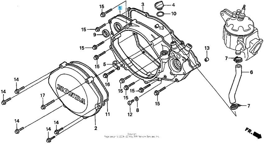 HONDA CR500R 1994-2001 Genuine Crankcase Cover RH 11340-MAC-670 OEM