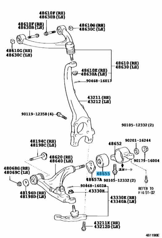 TOYOTA CELSIOR LS430 UCF30 UCF31 Genuine Lower Arm Bush No.2 48655-50012 OEM