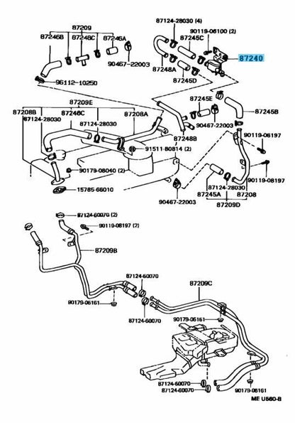 TOYOTA LAND CRUISER FZJ80 92-96 Genuine Heater Water Valve Assy 87240-60140 OEM