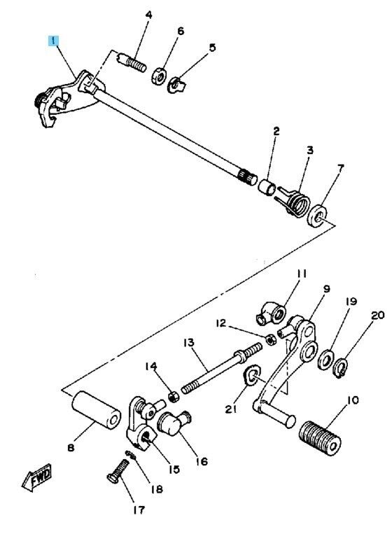 YAMAHA RZ350L 1984 Genuine Shift Shaft Assy 2GU-18101-00-00 OEM