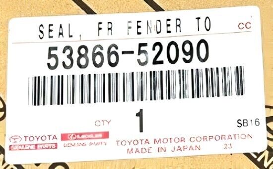 TOYOTA YARIS KSP130 12-15 Genuine Front Fender To Cowl Side Seal RH 53866-52090