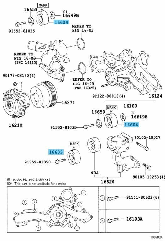 TOYOTA TACOMA GRN2## 05-14 Genuine 1GR-FE Drive Belt & Idle Pulley Set OEM