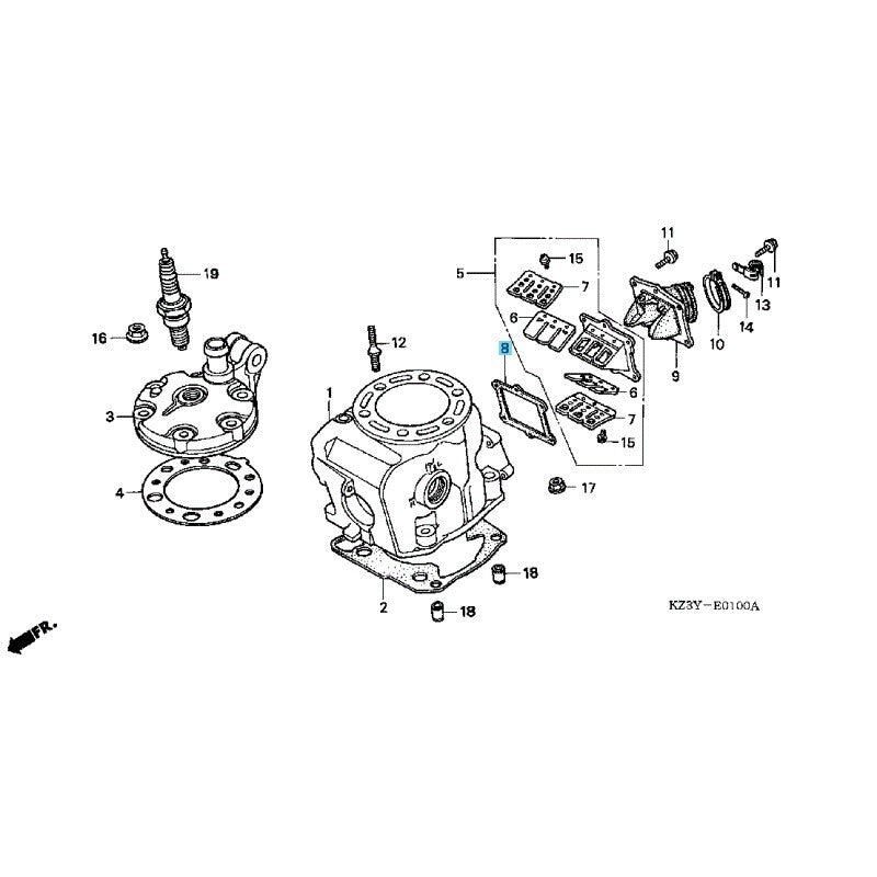 HONDA CR250R 95-01 Genuine Engine Cylinder Reed Valve Gasket 14132-KZ3-880 OEM