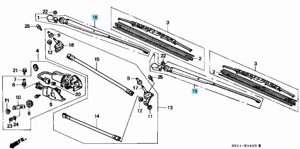 HONDA BEAT PP1 1991-1996 Genuine Windshield Wiper Arm Right & Left Set OEM Parts