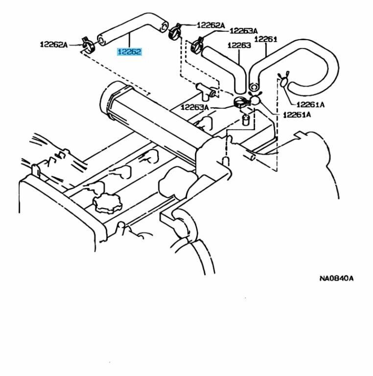 TOYOTA SUPRA GA70 88-93 Genuine 1G-GEU Ventilation Hose No.2 12262-88300 OEM RHD
