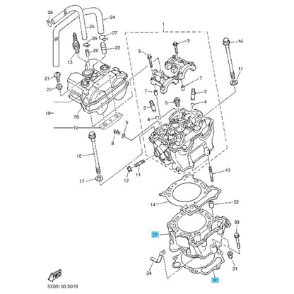 YAMAHA YZ450F '03-05 WR450F '03-06 Genuine Engine Cylinder & Gasket Set OEM