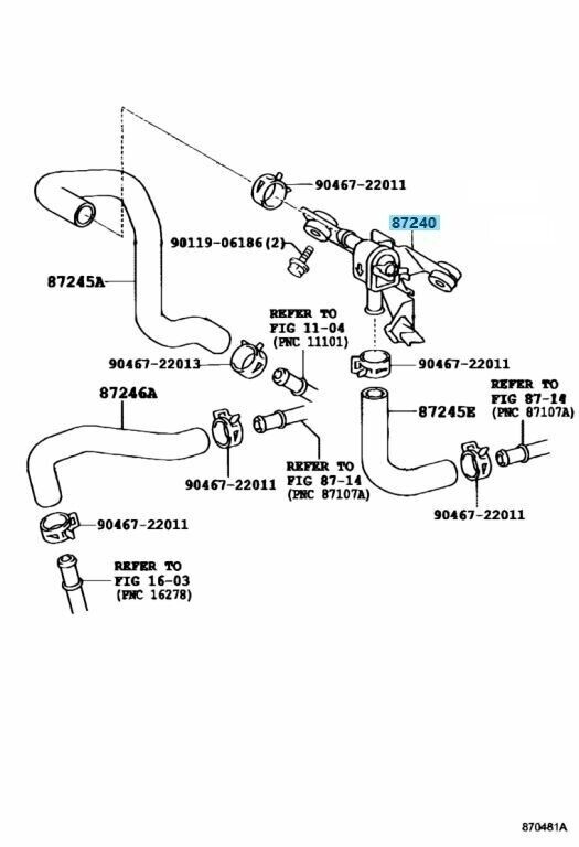 TOYOTA CHASER CRESTA MARK II Genuine Heater Water Valve Assy 87240-22370 OEM