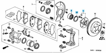 HONDA CIVIC EK9 1997-2001 Genuine Front Wheel Hub Bearing Assy RH LH & Clip Set
