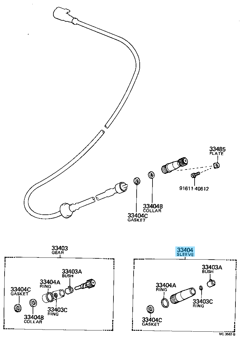 TOYOTA LEVIN TRUENO AE86 Genuine Speedometer Driven Gear Sleeve Sub-Assy OEM