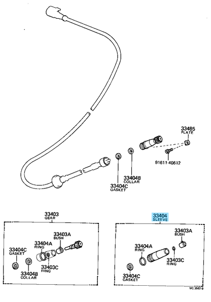 TOYOTA LEVIN TRUENO AE86 Genuine Speedometer Driven Gear Sleeve Sub-Assy OEM