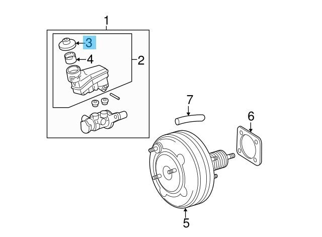 TOYOTA HIGHLANDER ACU20 01-04 Genuine Brake Master Cylinder Reservoir Cap OEM