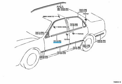 TOYOTA CAMRY MCV20 1997-2001 Genuine Front Door Belt Moulding LH 75720-33040 OEM