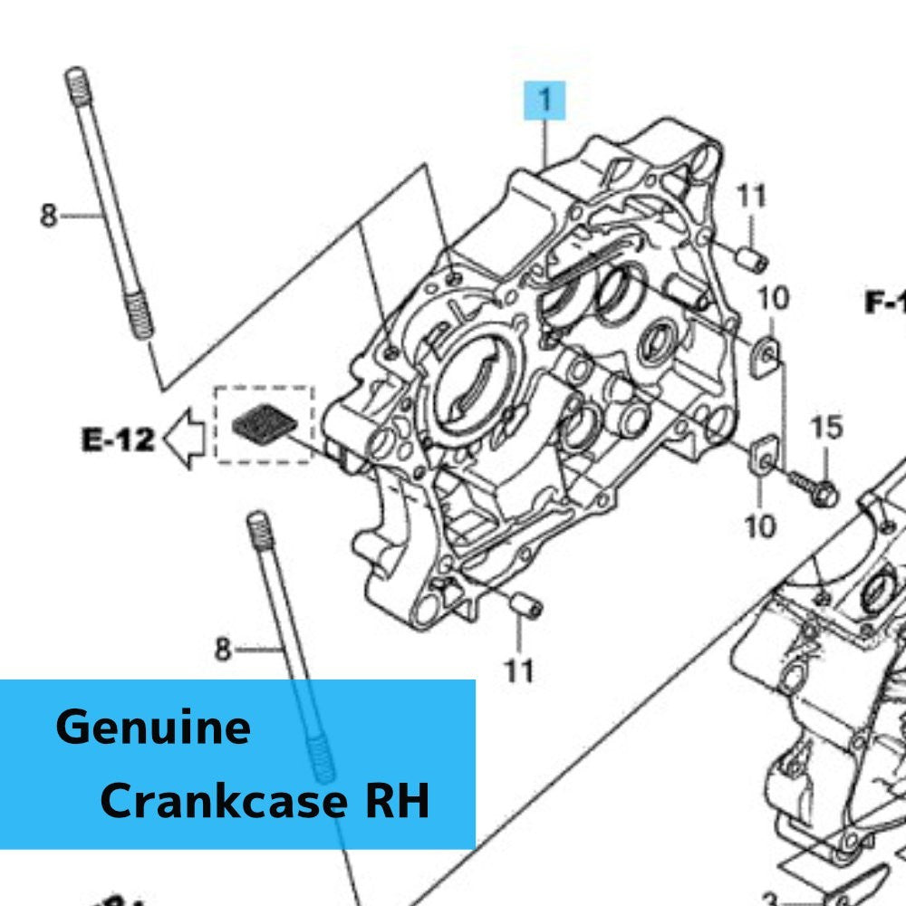 HONDA CRF125F CRF125FB 2014-2023 Genuine Crankcase RH 11100-K08-900 OEM