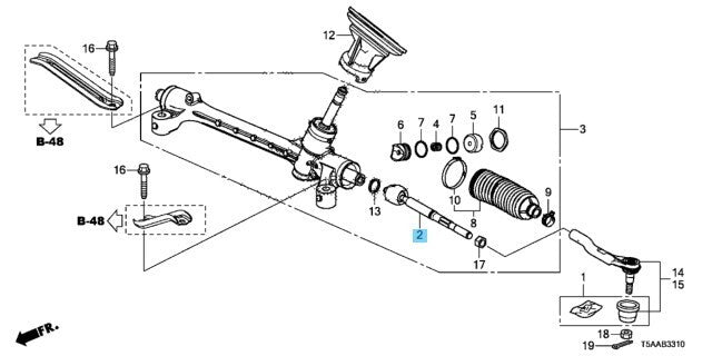 HONDA Fit GK# GP# 2015-2020 Genuine Steering Rack End 53010-T9A-003 OEM
