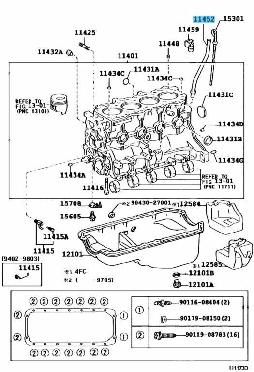 TOYOTA LAND CRUISER PRADO PICKUP Genuine Oil Level Gauge Guide 11409-75020 OEM