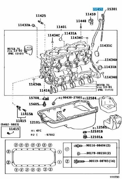 TOYOTA LAND CRUISER PRADO PICKUP Genuine Oil Level Gauge Guide 11409-75020 OEM